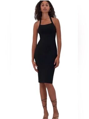 Aritzia TEN By Babaton Chandelier Halter Bandage Dress in Black Size M